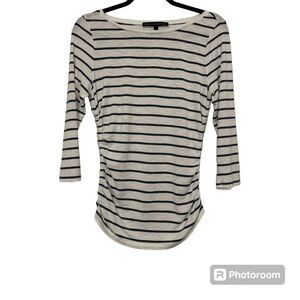 White and Black striped women’s blouse